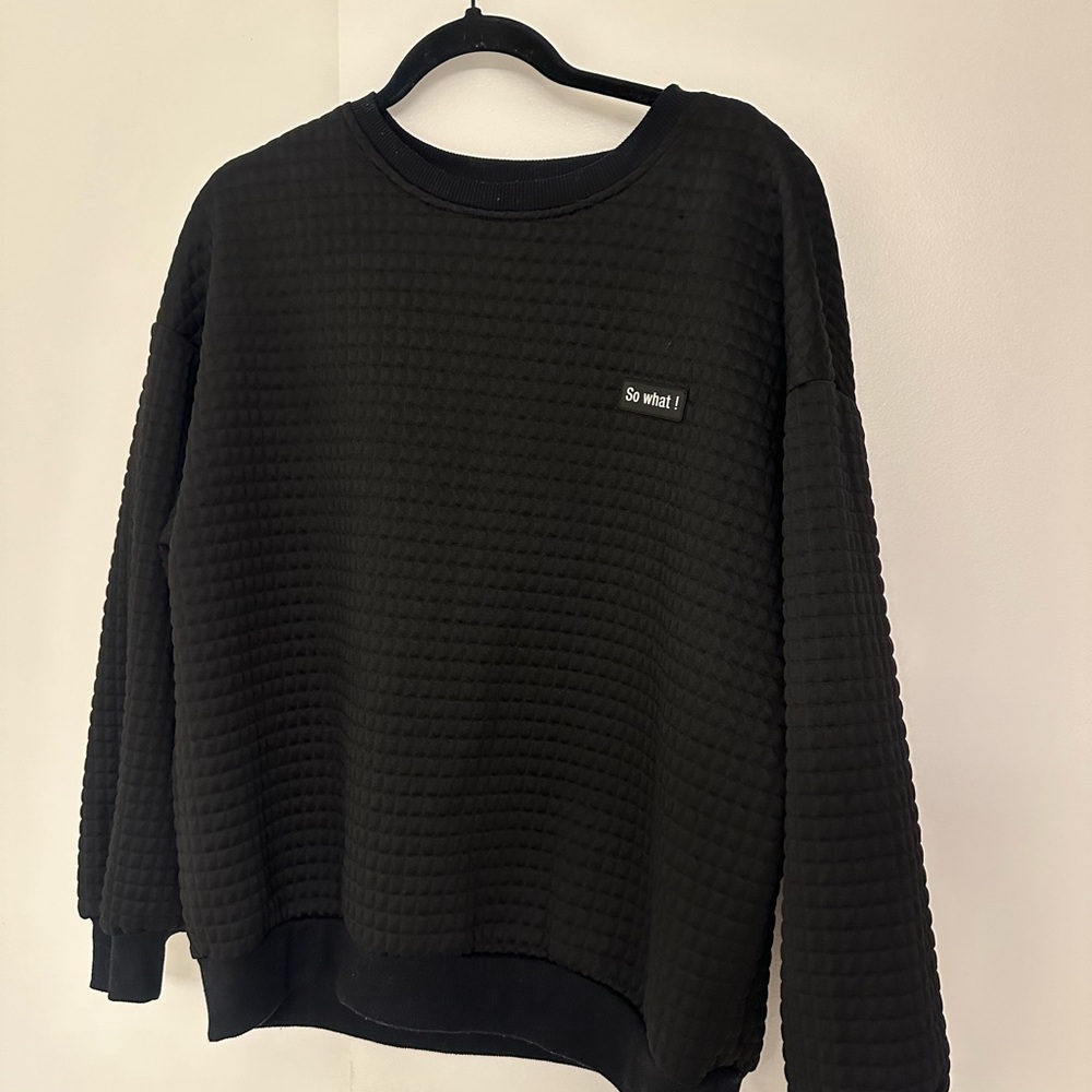 SHEIN Black Textured Sweatshirt